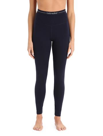 Icebreaker Merino 260 Tech High Rise Leggings Női Base Layers Sötétkék | HU 1851WNBY